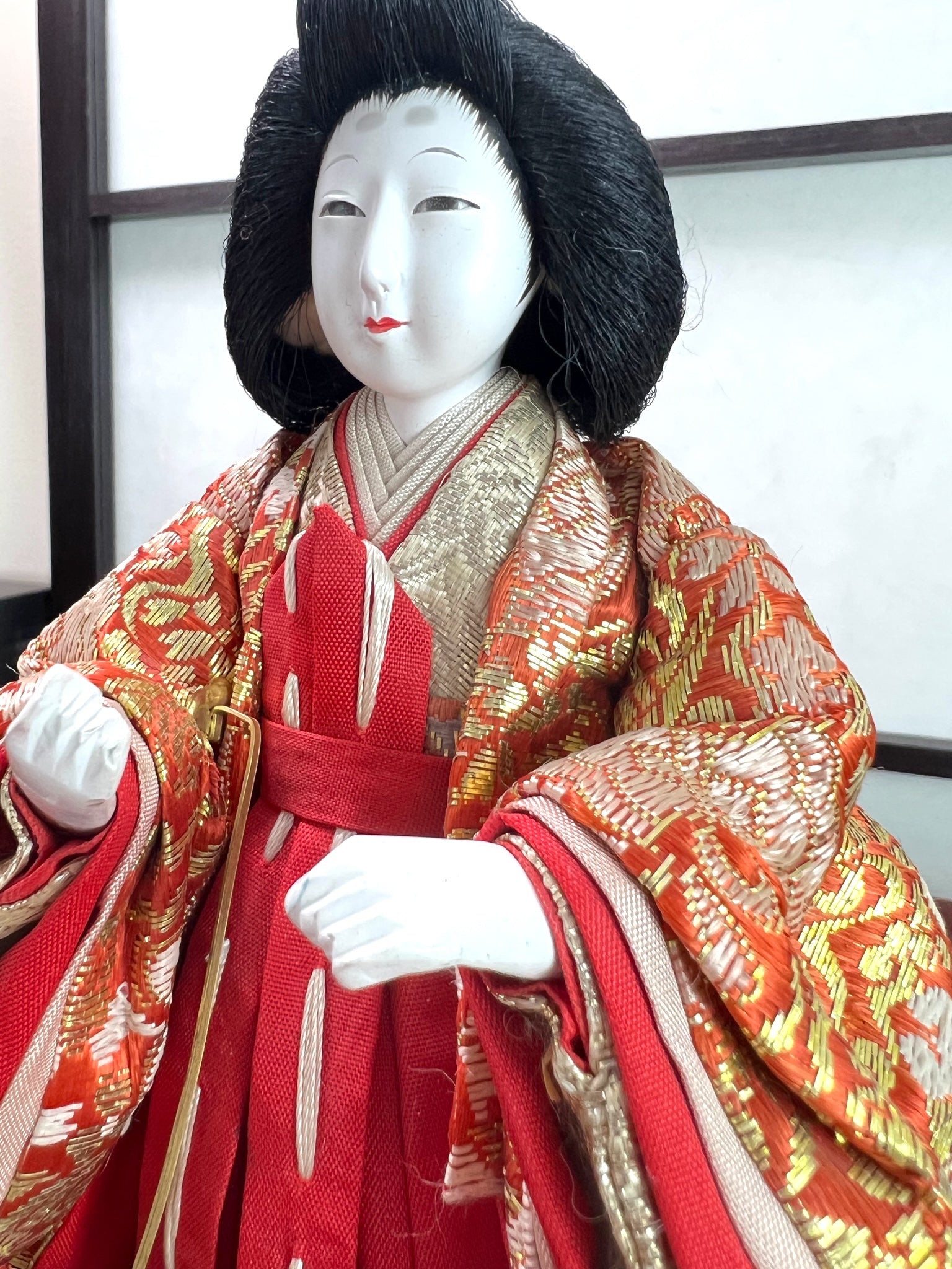 Poupée Japonaise Traditionnelle Hina Matsuri | Dame de la cour et son pot à eau visage