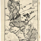 Estampe Japonaise de Hokusai représentant le samouraï Kitajо̄ Takahiro combattant sous une volée de flèches lors d'une bataille de Kawanakajima
