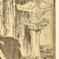 Estampe Japonaise de Hokusai représentant le samouraï Taira no Tadamori capturant un moine, gros plan sur la lanterne en pierre