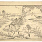 Estampe Japonaise de Hokusai représentant un voyageur à dos de mulet s'éloignant vers l'horizon à travers les marécages sous un vol d'oies sauvages