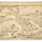 Estampe Japonaise de Hokusai représentant un voyageur à dos de mulet s'éloignant vers l'horizon à travers les marécages sous un vol d'oies sauvages, le verso
