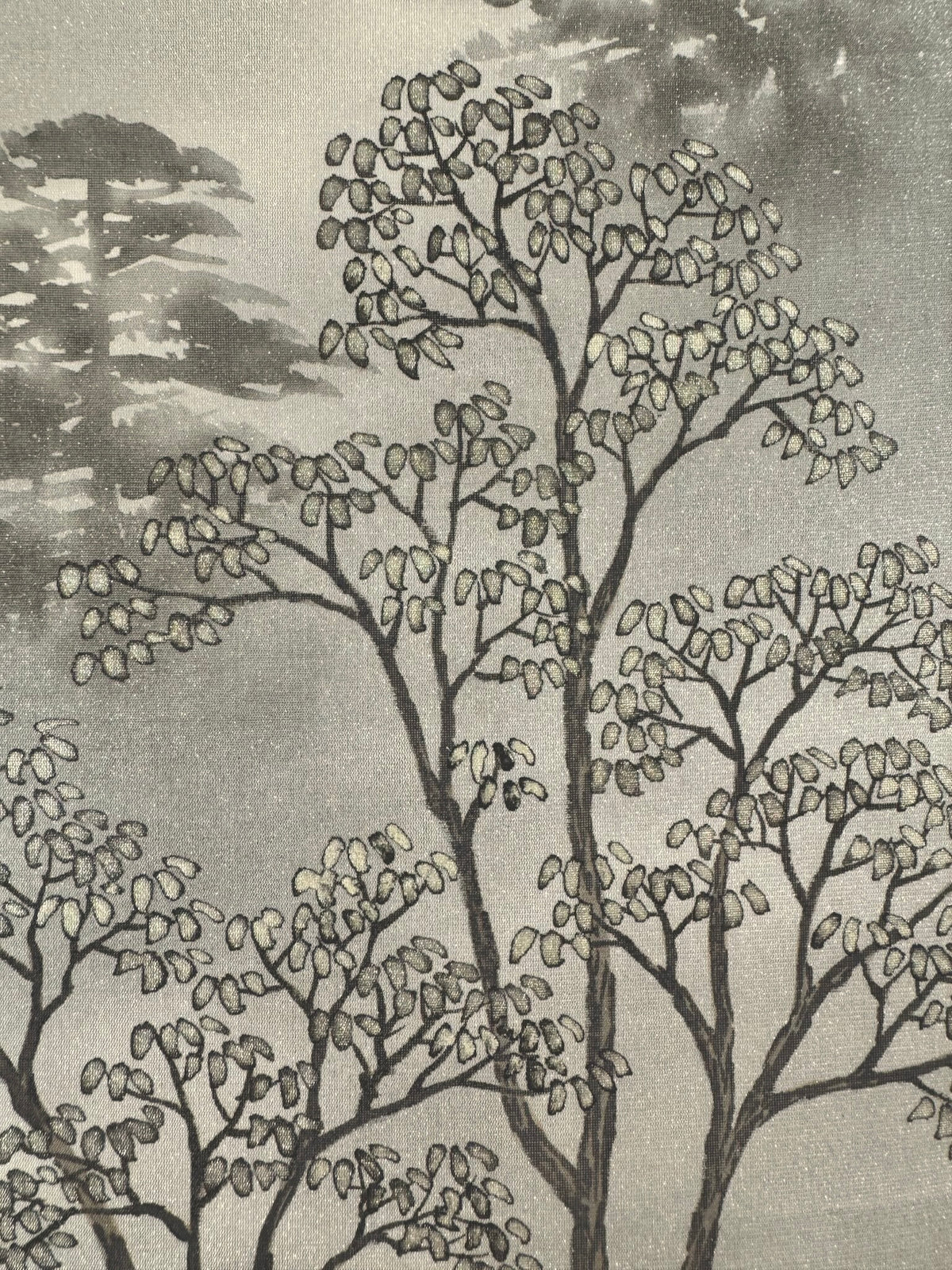 Kakejiku ancien de Tomoaki – Paysage de montagne et cascade sur soie