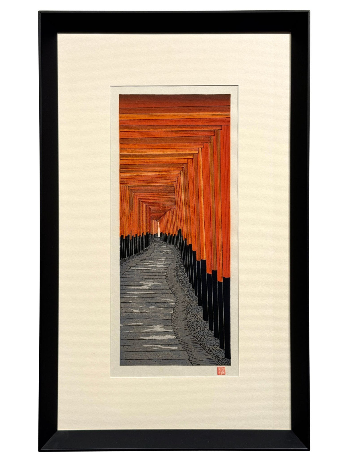 Estampe Japonaise Encadrée de Katо Teruhide - Le Fushimi Inari