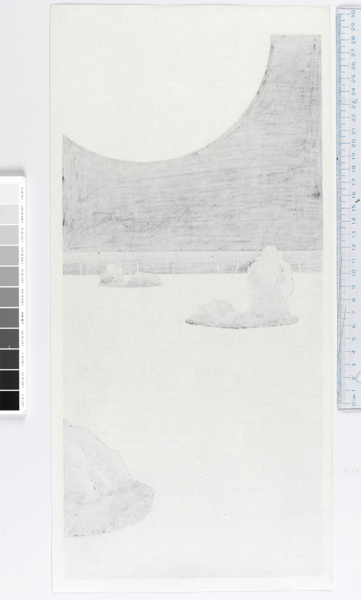 estampe japonaise jardin zen minéral une nuit de pleine lune, le dos de l'estampe