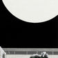 estampe japonaise jardin zen minéral une nuit de pleine lune, le noir de la nuit