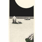 estampe japonaise jardin zen minéral une nuit de pleine lune