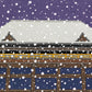 estampe japonaise Teruhide Kato, snow stage Kiyomizudera sous la neige, toit et terrasse enneigé 