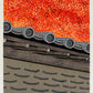 temple feuilles erables rouge, toiture maison