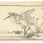 Estampe japonaise de Kono Bairei ibis nippon ailes déployées