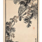 Estampe Japonaise de Kono Bairei d’un rolle oriental sur unr branche de conifère