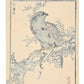 Estampe Japonaise de Kōno Bairei représentant un aigle royal sur une branche noueuse verso