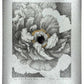 Lithographie japonaise en petit format de Kinoshita Taika représentant une pivoine du sanctuaire Izumo-taisha sur papier argenté