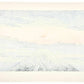 Estampe Japonaise de Kinoshita Taika représentant le soleil dans un ciel jaune aux nuages violets au-dessus le sommet du Mont Fuji, le verso de l'estampe