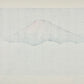 Estampe Japonaise de Kinoshita Taika représentant le sommet du Mont Fuji au-dessus de nuages argentés sur un ciel or, le verso