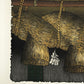 Estampe Japonaise de Kinoshita Taika représentant la corde sacrée shimenawa du Grand sanctuaire d'Izumo, détail du numéro de série et du titre