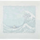 Estampe Japonaise de Kinoshita Taika en hommage à la Grande Vague de Hokusai représentant une immense vague menaçante prête à s'abattre sur le mont Fuji, le verso