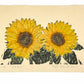 Estampe Japonaise de Kinoshita Taika représentant deux tournesols peints