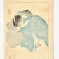 estampe japonaise de Kiyokata, deux femmes les bras l'une dans l'autre, le verso