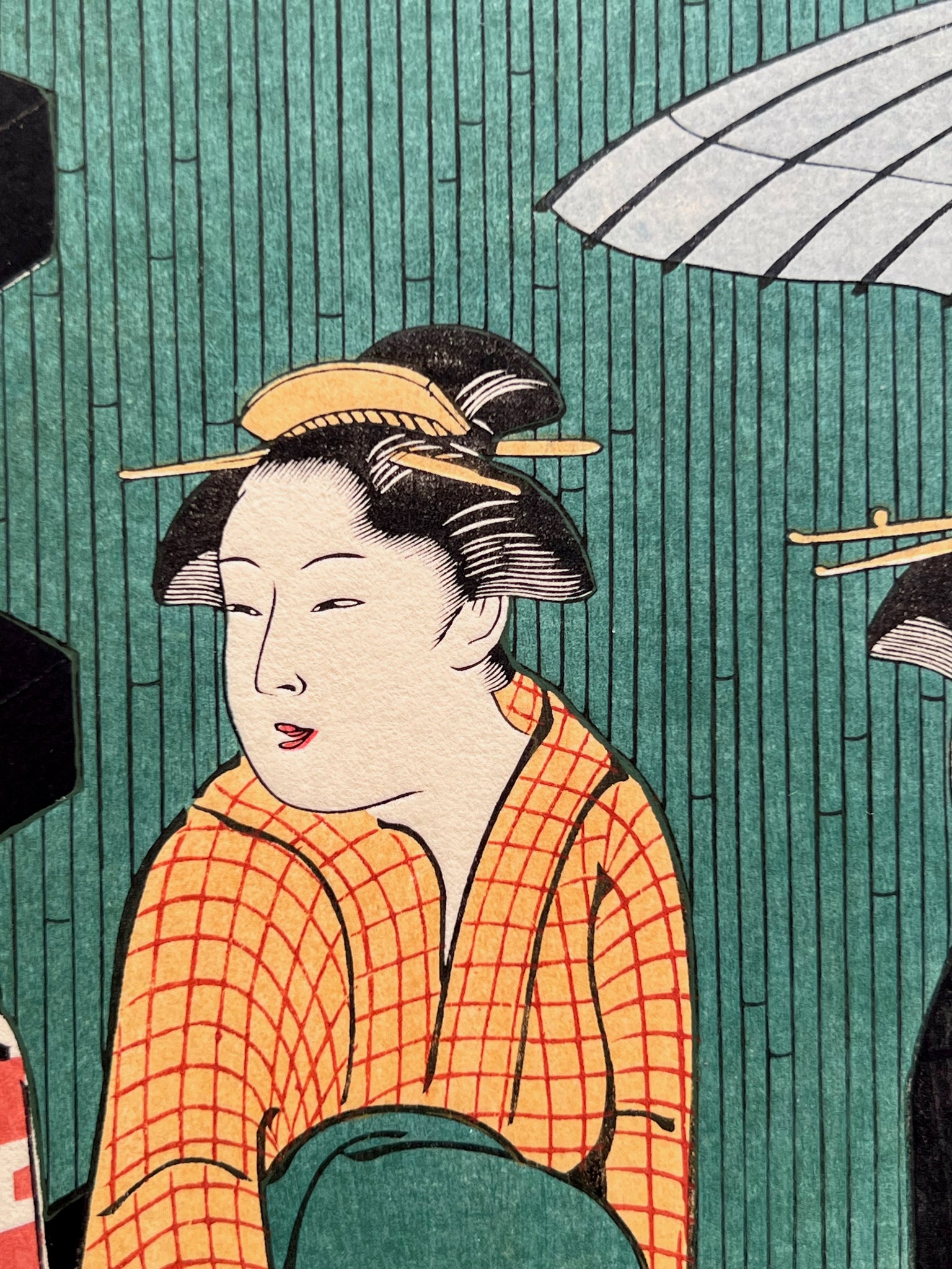 estampe japonaise détail visage courtisane