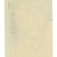 Estampe japonaise contemporaine de Tsuruya Kōkei représentant le portrait d’Utamaro en train de peindre, tenant un pinceau rouge sur fond calligraphié, le verso de l'estampe