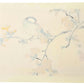 estampe japonaise kacho-ga de Kono Bairei oiseau sur une branche d'arbres aux fleurs jaunes, le verso