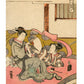Estampe japonaise de Koryûsai représentant deux femmes dans un intérieur raffiné