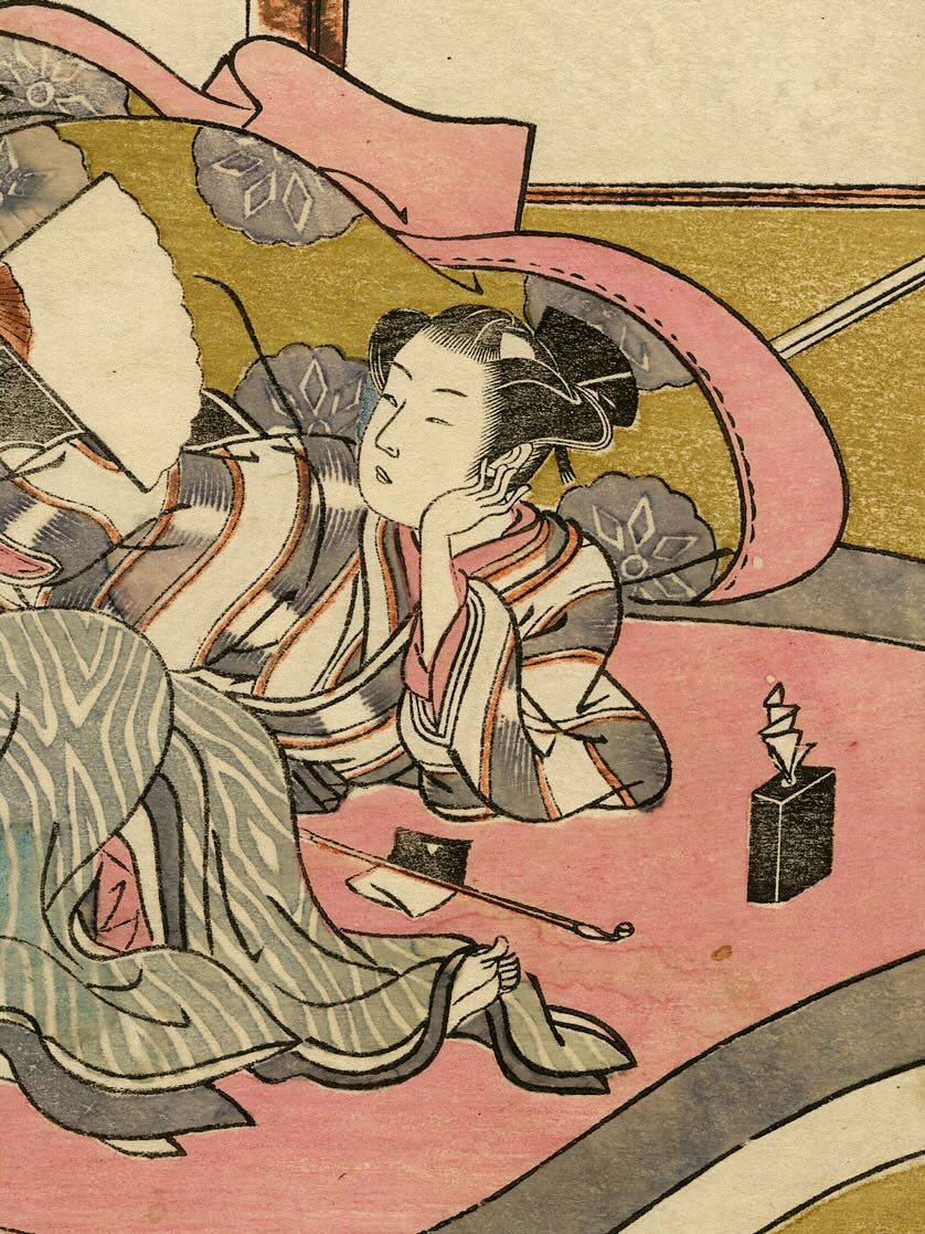 Estampe Japonaise de Koryūsai, Beautés - syllabe Ta