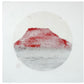 estampe japonaise de Kunio Kaneko, le Mont Fuji rouge dans un disque d'or et d'argent, le verso de l'estampe