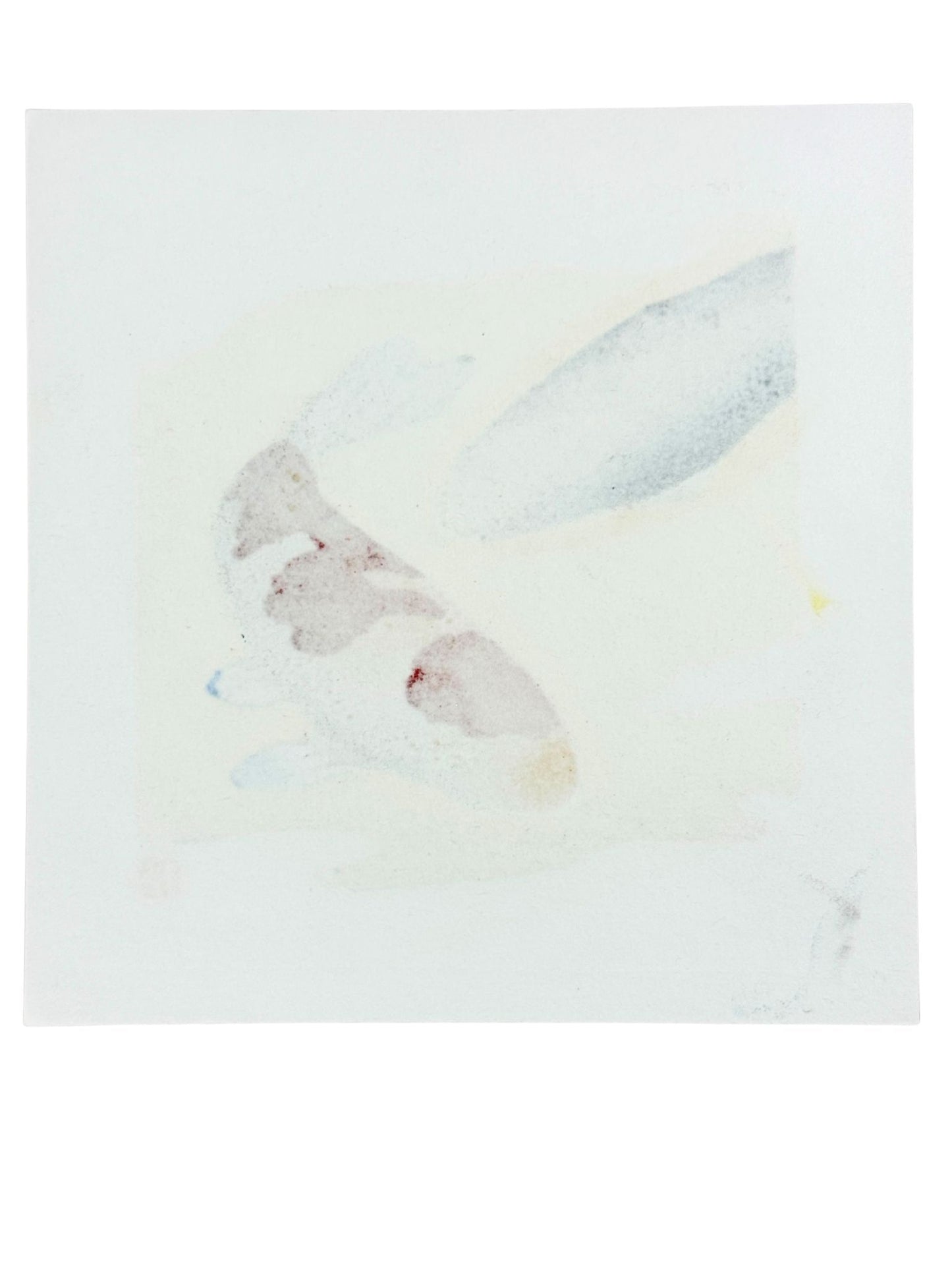 Estampe japonaise de Kunio Kaneko, deux carpes Koï face à face nageant dans une eau d'or et d'argent verso