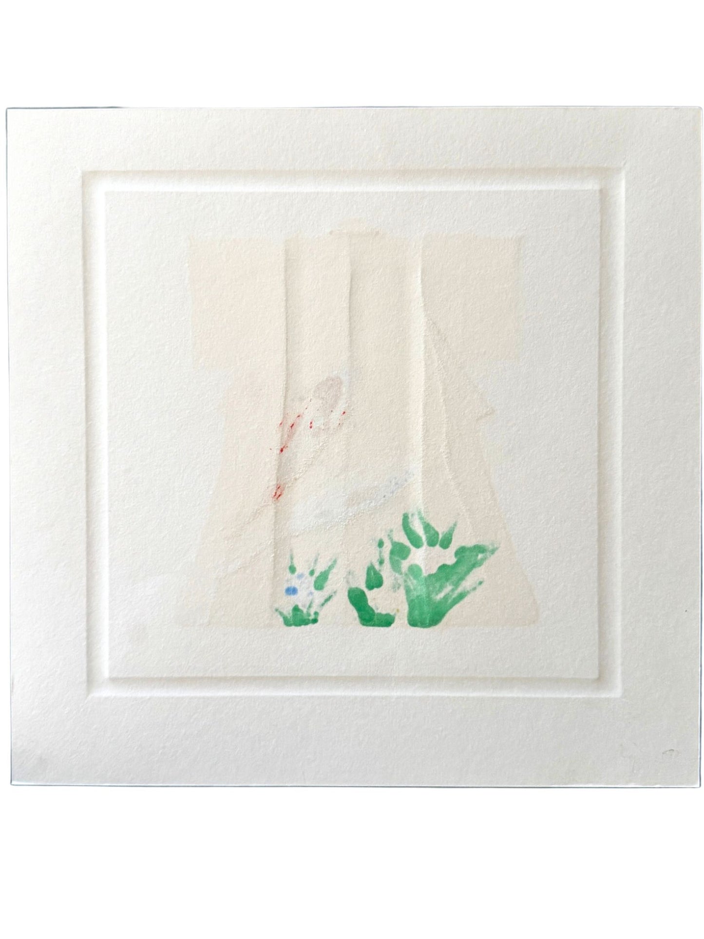 Estampe Japonaise de Kunio Kaneko représentant un kimono orné de carpes Koï et d’iris, le verso