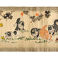 makimono japonais ancien, chatons et papillons détail  8