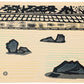 estampe japonaise moderne de Minakawa Taizo, jardin zen avec rocher les lignes dans sable