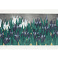 estampe japonaise de Namiki Hajime, jardin d'iris bleu et blanc sur fond argent et or