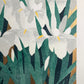 estampe japonaise de Namiki Hajime, Iris blancs et iris bleus sur fond or, la Signature de l'artiste