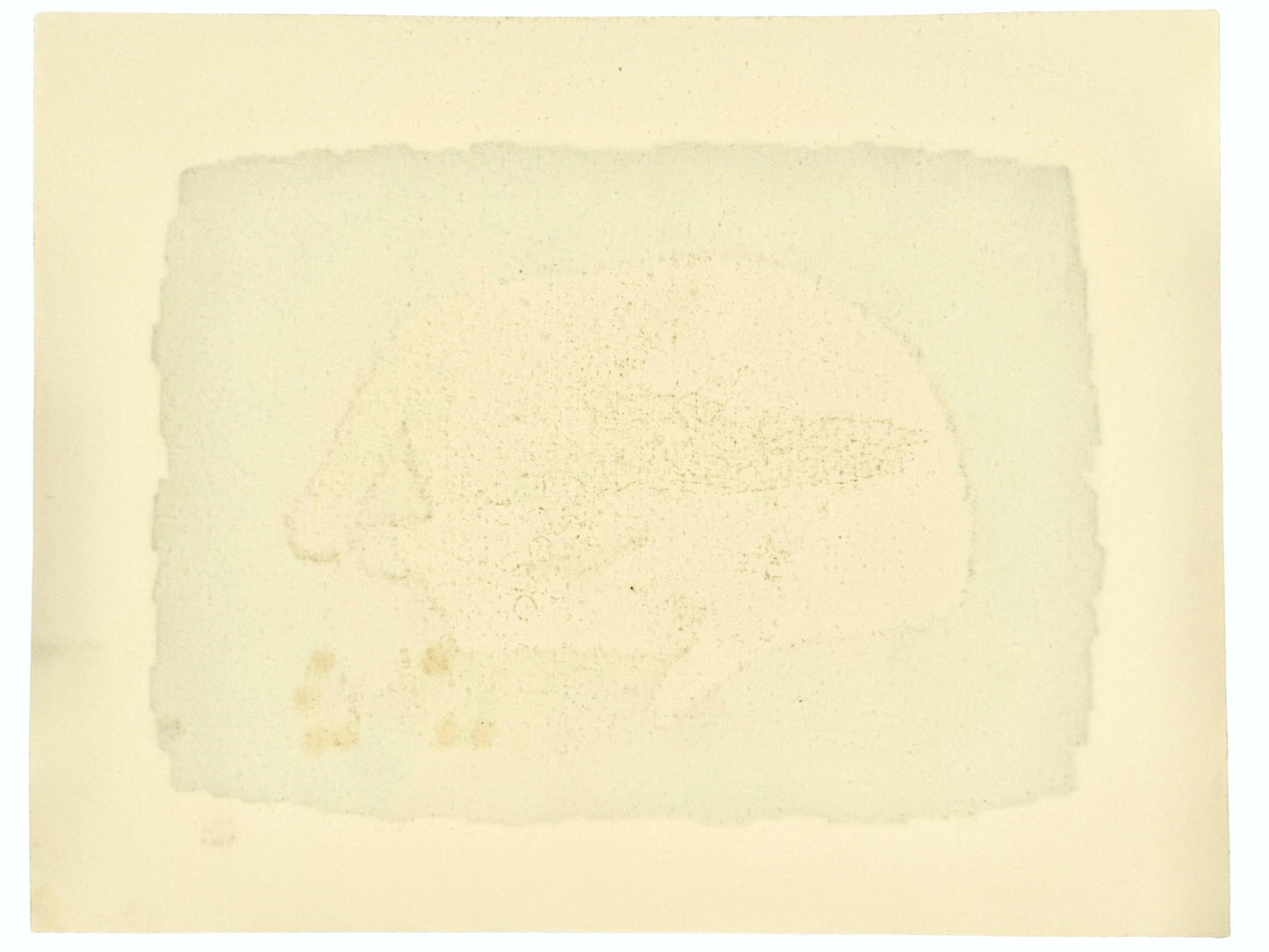 Estampe japonaise de Nishida représentant un chat noir étendu au réveil sur fond doré verso