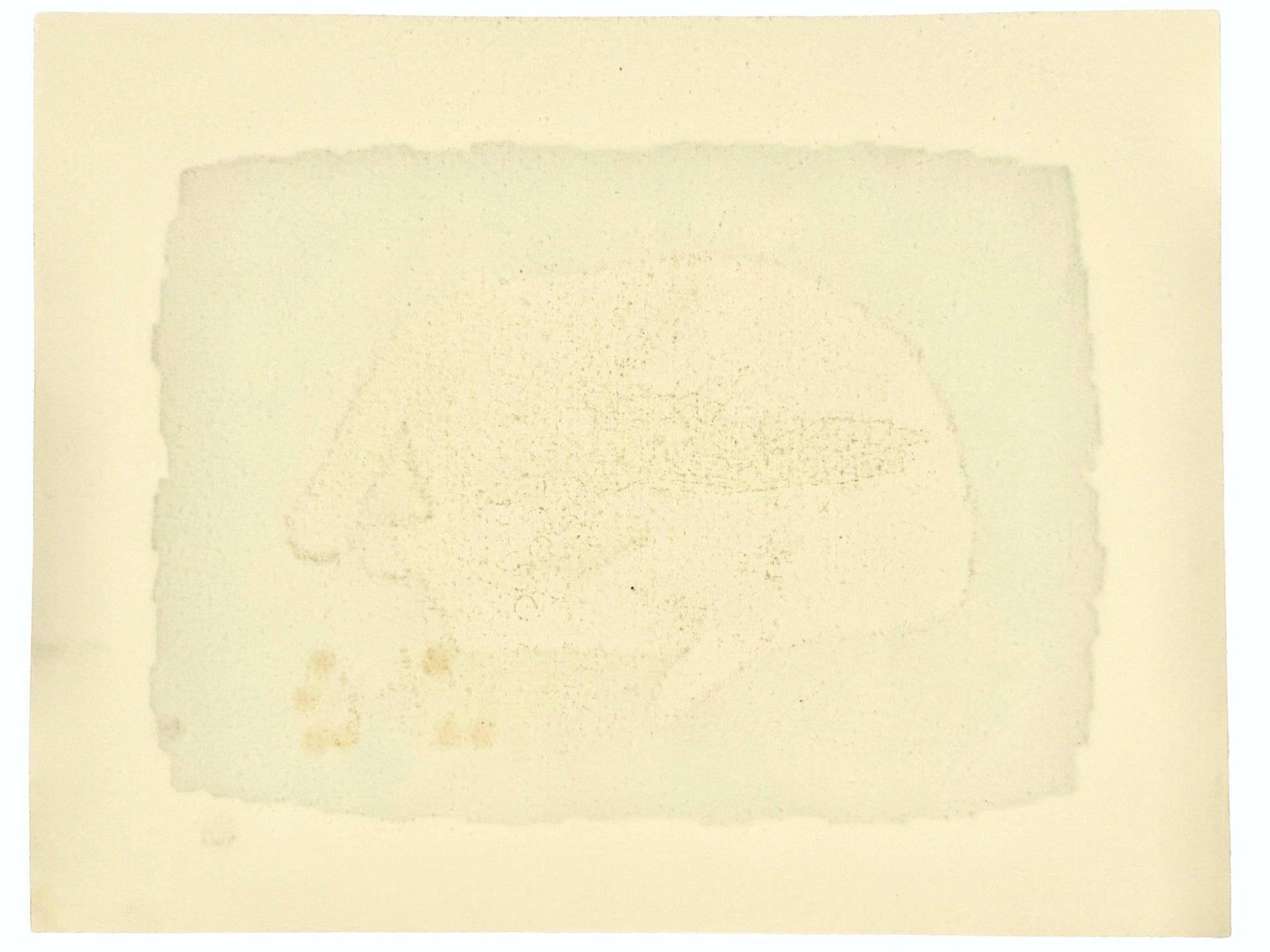 Estampe japonaise de Nishida représentant un chat noir étendu au réveil sur fond doré verso