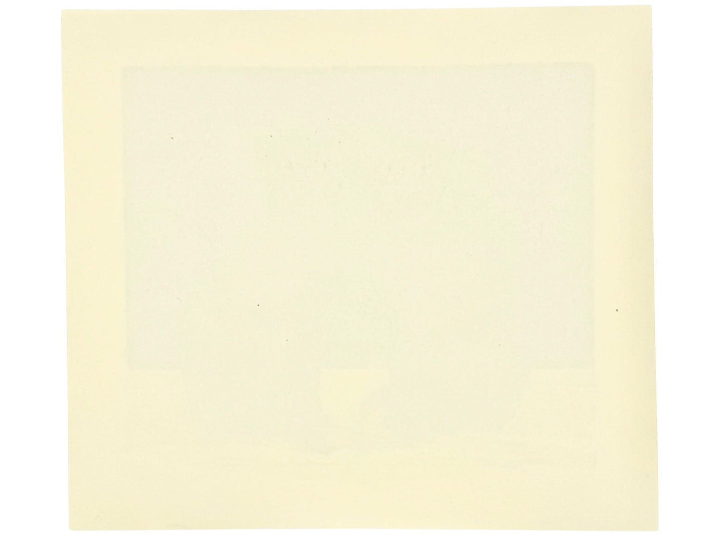 Estampe japonaise de Nishida représentant deux chats noirs sur fond bleu géométrique, le verso