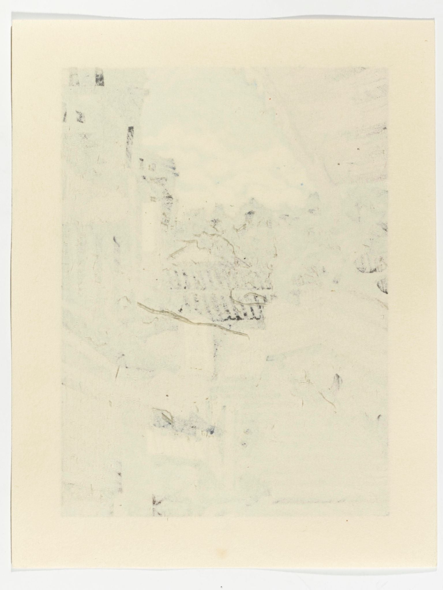 Estampe Japonaise de Nishijima Katsuyuki représentant une ruelle de Kyôto et ses maisons traditionnelles par une belle journée d'été, le verso