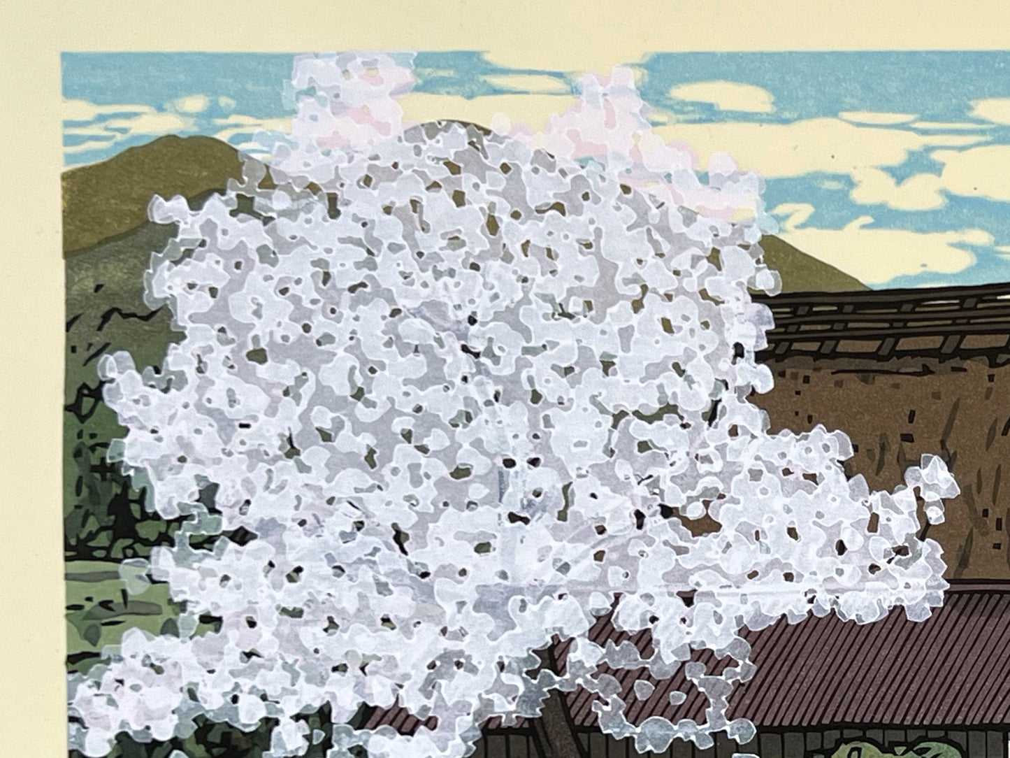 Estampe Japonaise de Nishijima Katsuyuki | Cerisiers en Fleurs à Ohara
