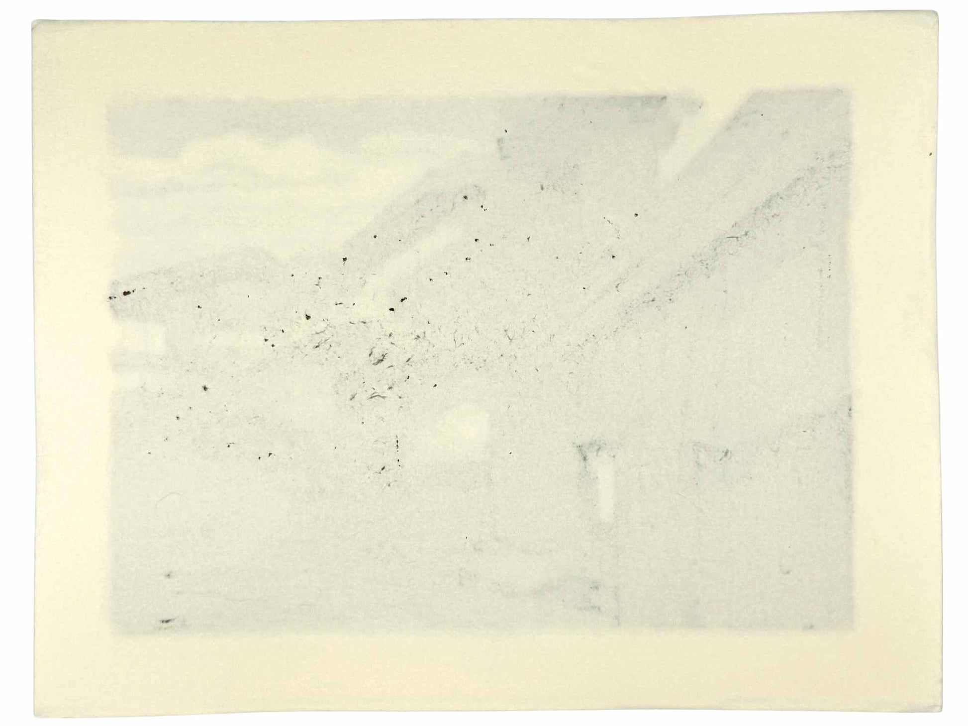 Estampe Japonaise de Nishijima Katsuyuki représentant la célèbre rue pavée et les maisons traditionnelles de Sannenzaka à Kyôto, qui mène au Kiyomizu-dera, le verso