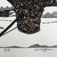 estampe japonaise paysage de neige, signature de l'artiste Nishijima
