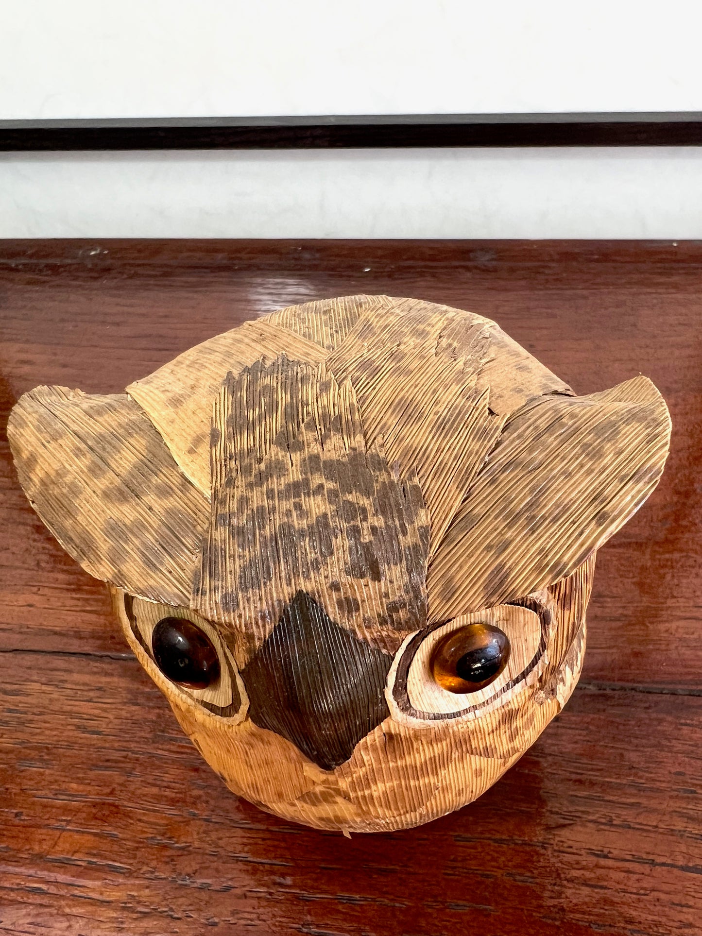 Hibou feuille bambou vue dessus