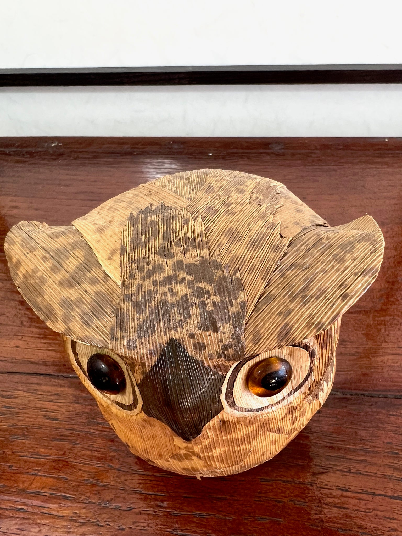Hibou feuille bambou vue dessus