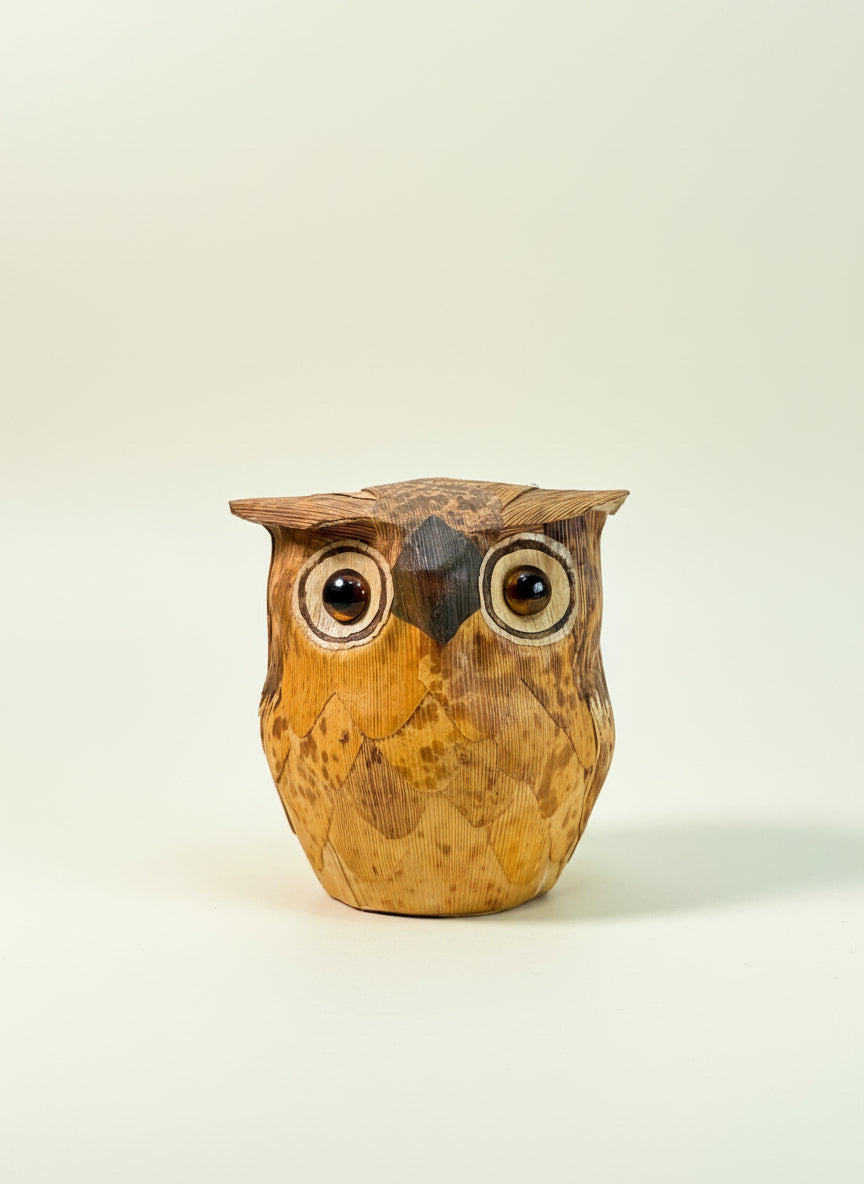 Hibou feuille bambou face