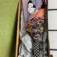 hagoita, raquette japonaise décorative visage femme tissu, avec sa boite d'origine