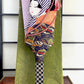 hagoita, raquette japonaise décorative visage femme tissu, entiere