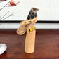 faucon sasanobori, sulpture japonaise en bois signé par l'artisan vu du profil droit