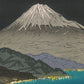 Estampe Japonaise de Okada Koichi, le Mont Fuji vu de Nihondaira la nuit