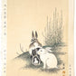 Estampe Japonaise de Ōkyo Maruyama - Lapins et prêles japonaise