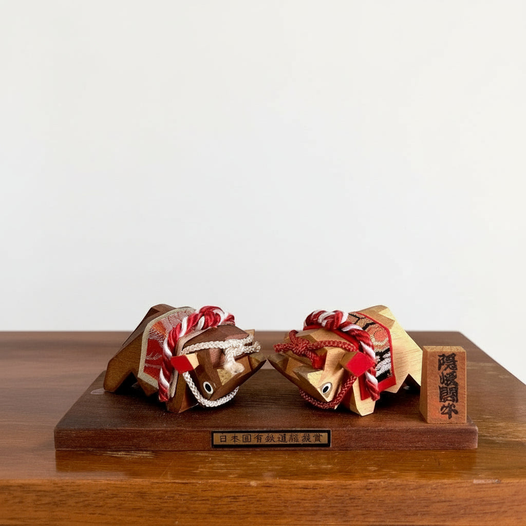 deux buffles sur socle présentation